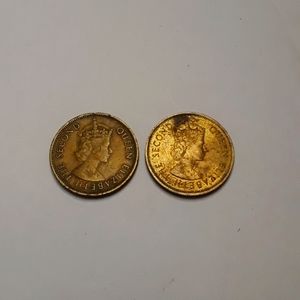 c TWO 1960 & 1963 QUEEN 10 CENT BRITISH HONG KONG COINS…